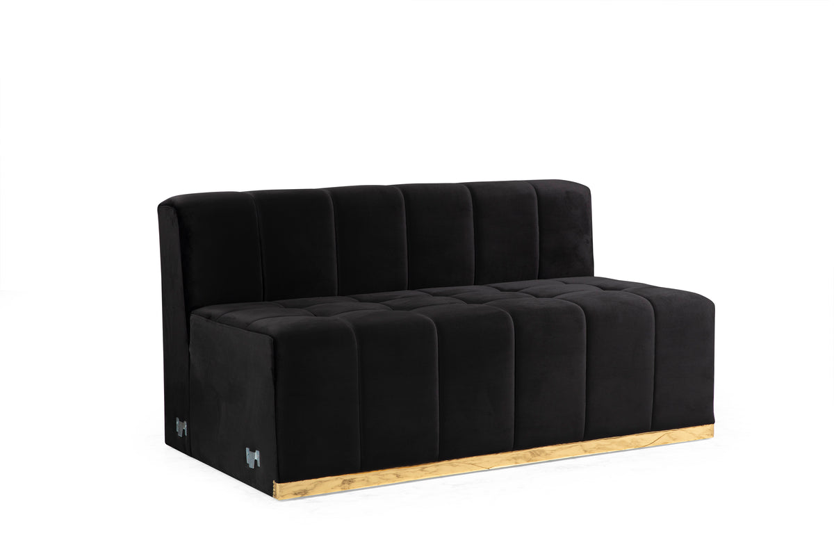 Elisha 140-Inch Velvet Double Chaise Sectional
