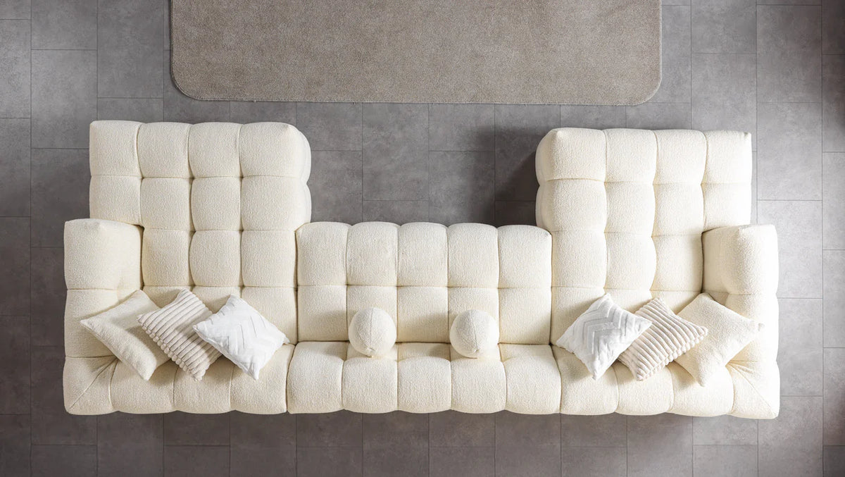 Ivy 146-Inch Bouclé Double Chaise Sectional