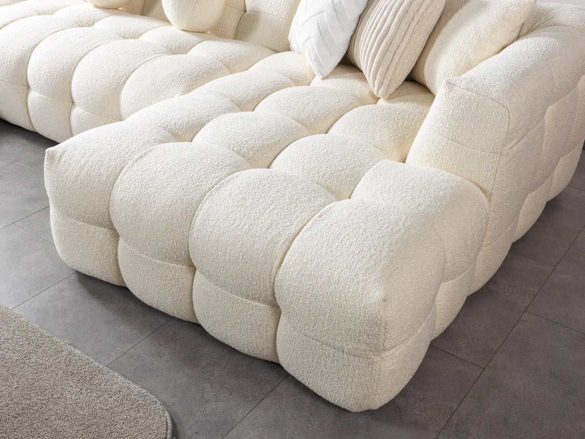 Ivy 146-Inch Bouclé Double Chaise Sectional