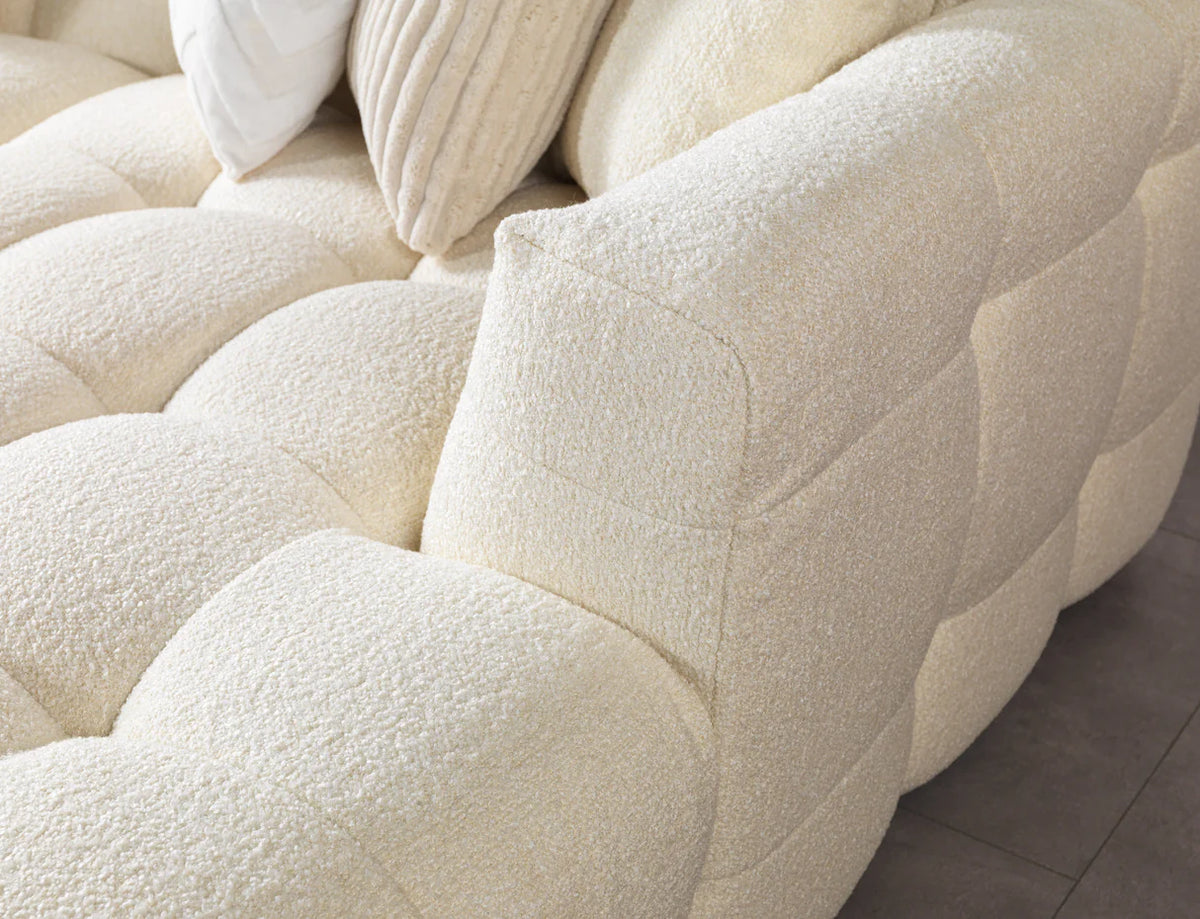 Ivy 146-Inch Bouclé Double Chaise Sectional