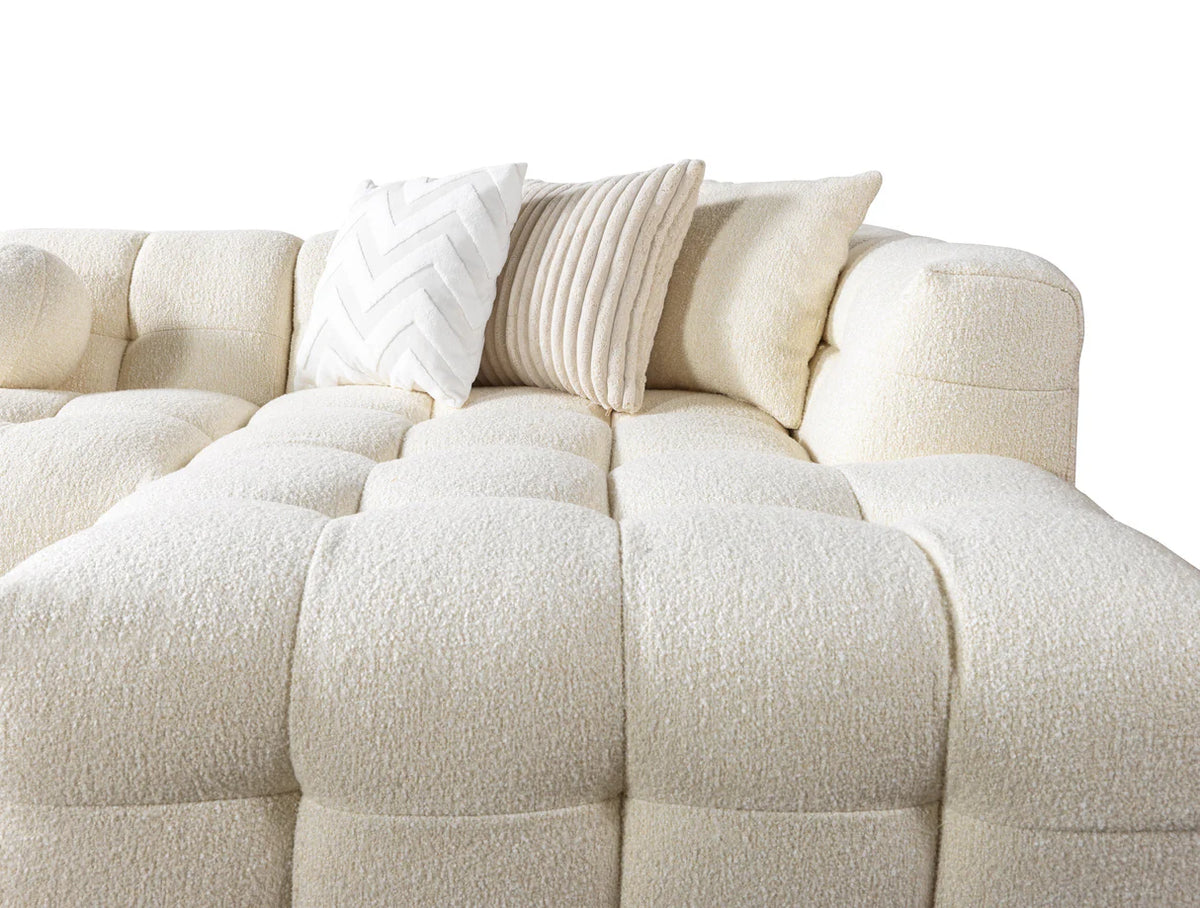 Ivy 146-Inch Bouclé Double Chaise Sectional
