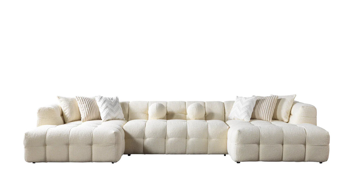 Ivy 146-Inch Bouclé Double Chaise Sectional