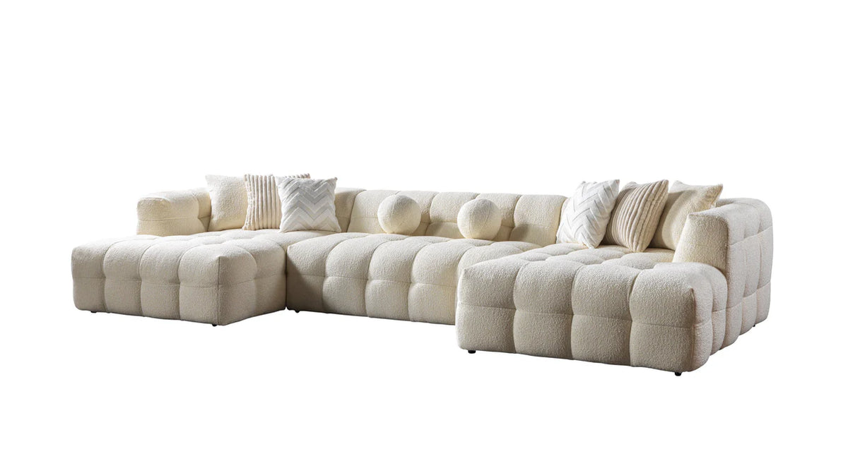 Ivy 146-Inch Bouclé Double Chaise Sectional
