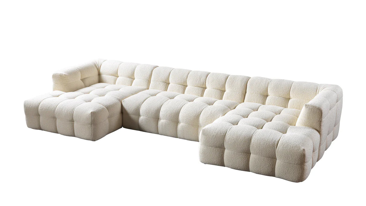 Ivy 146-Inch Bouclé Double Chaise Sectional