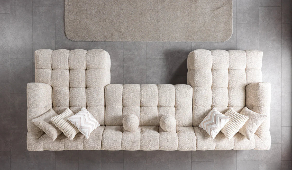 Ivy 146-Inch Bouclé Double Chaise Sectional