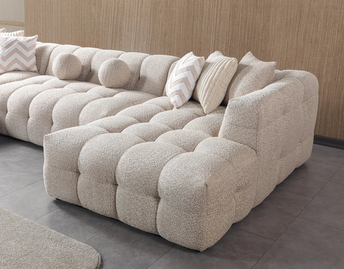 Ivy 146-Inch Bouclé Double Chaise Sectional