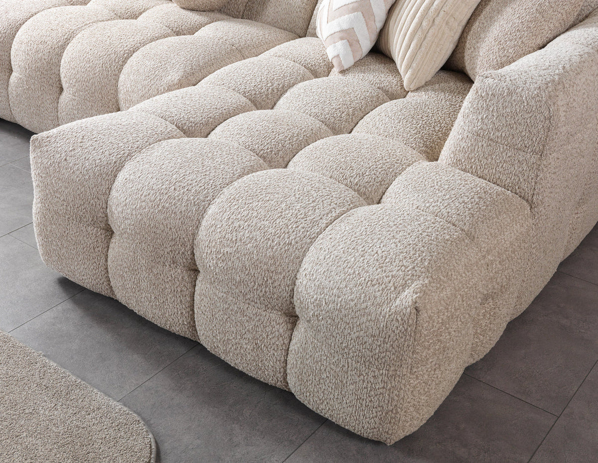 Ivy 146-Inch Bouclé Double Chaise Sectional