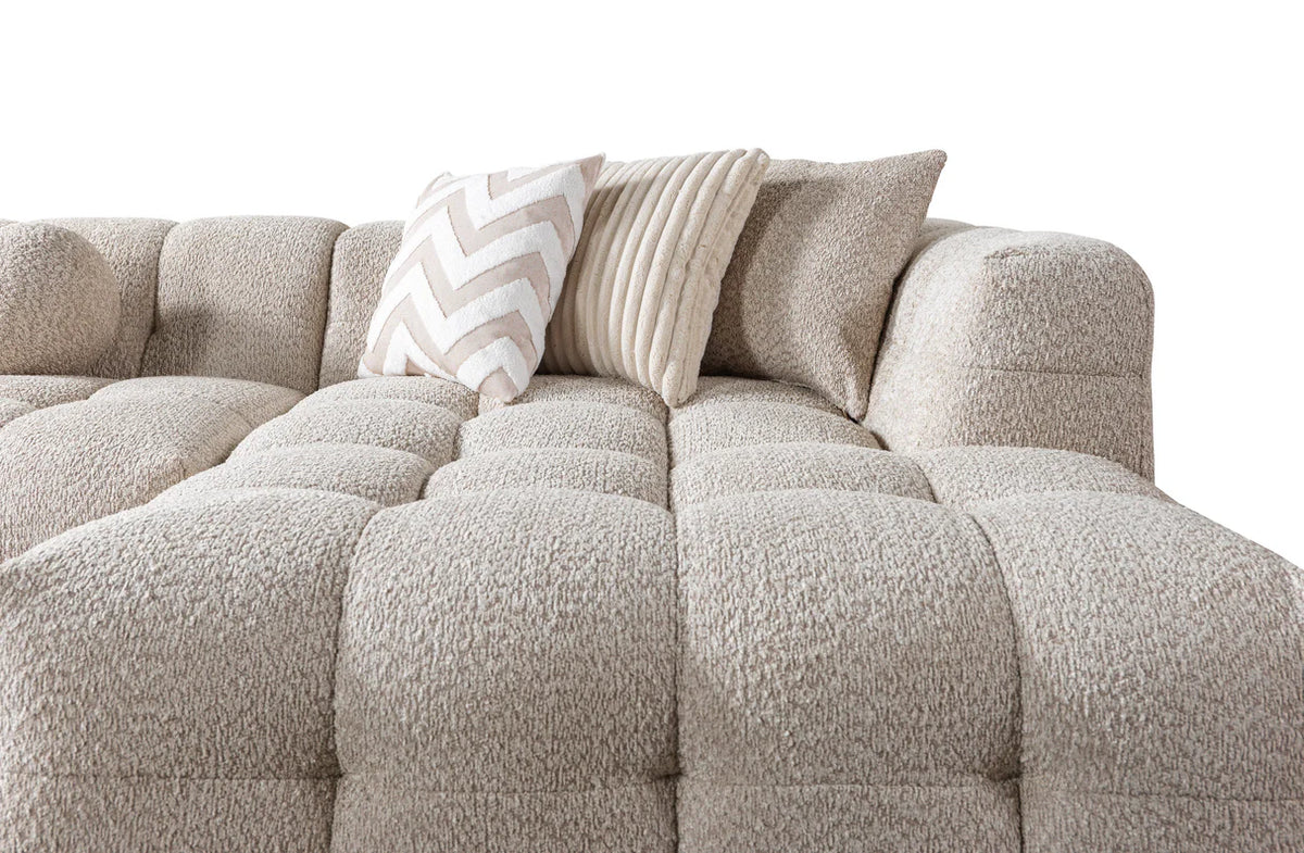 Ivy 146-Inch Bouclé Double Chaise Sectional