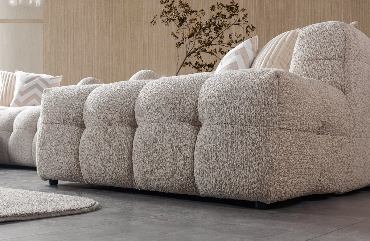 Ivy 146-Inch Bouclé Double Chaise Sectional