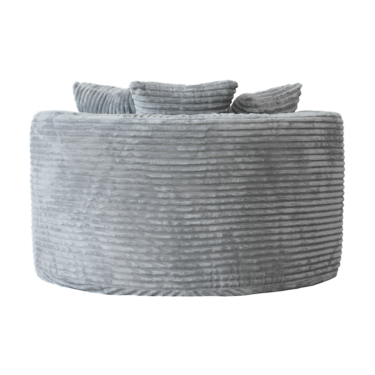 Contemporary Round Corduroy Accent Chair with Pillows