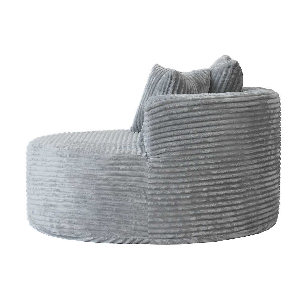Contemporary Round Corduroy Accent Chair with Pillows