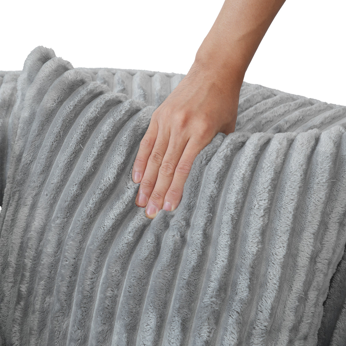 Contemporary Round Corduroy Accent Chair with Pillows