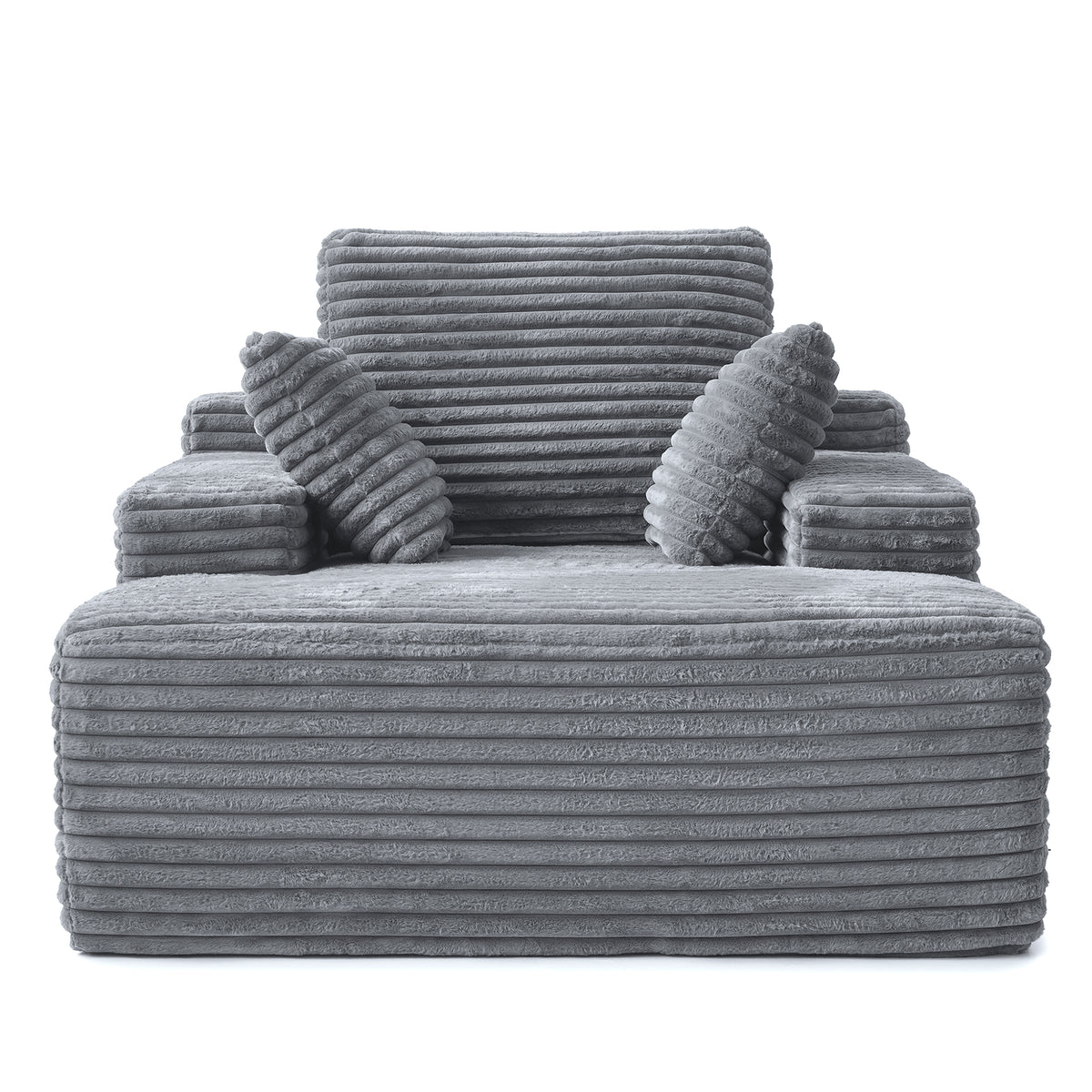 Corduroy Chaise Lounge Chair with Pillows