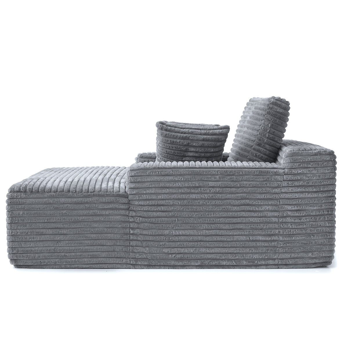 Corduroy Chaise Lounge Chair with Pillows