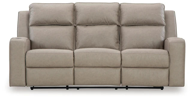 Lavenhorne Pebble Faux Leather Reclining Sofa with Table