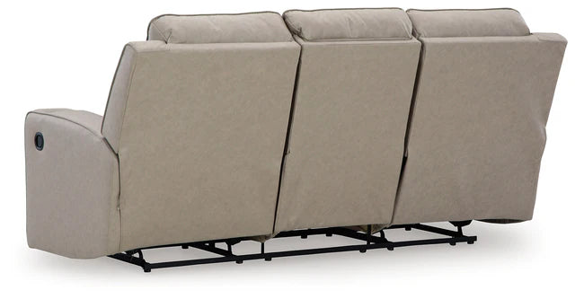 Lavenhorne Pebble Faux Leather Reclining Sofa with Table