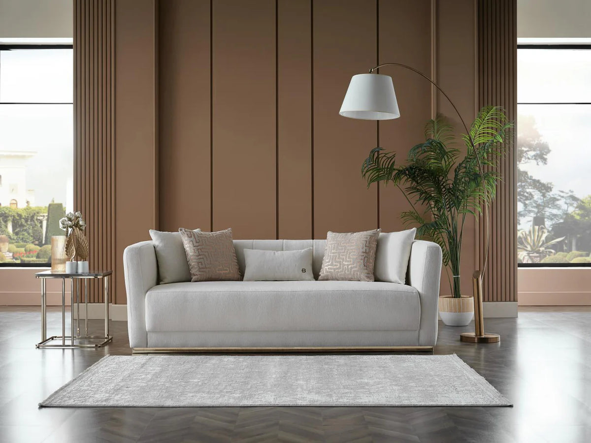 Monroe Merit Cream 3-Piece Living Room Set