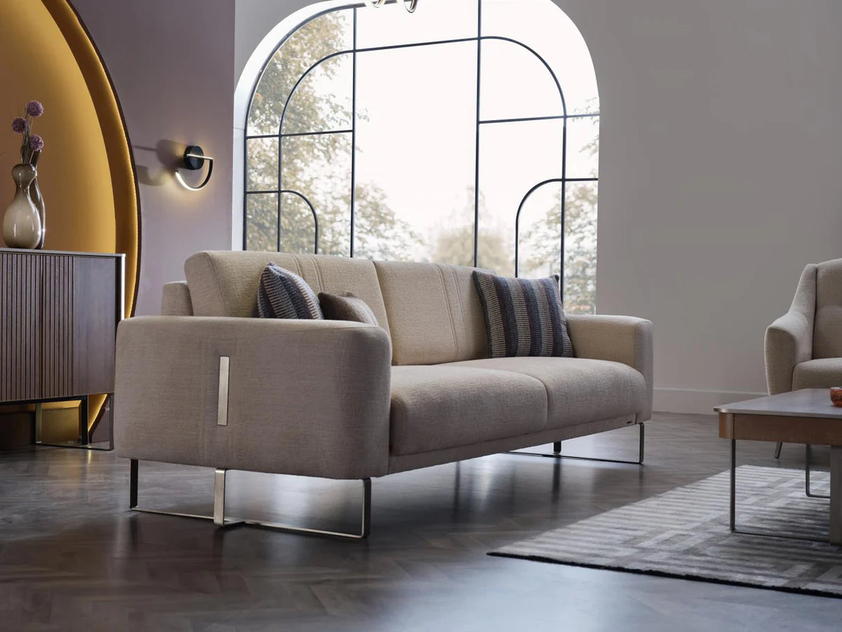 Mirante Beatto Cream Living Room Set