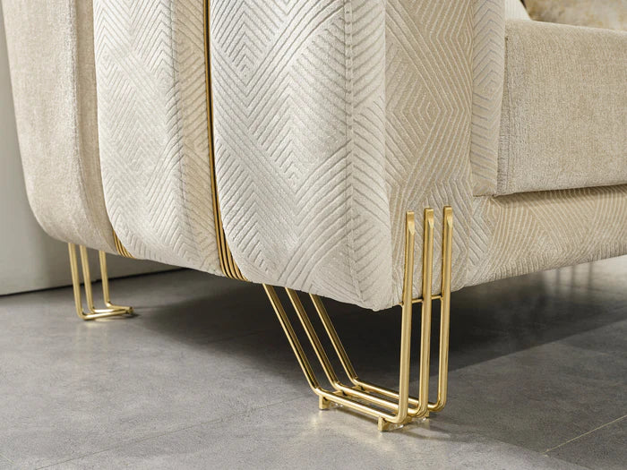 Santana Velvet Sofa, Smoke, Ivory, Silver or Coffee