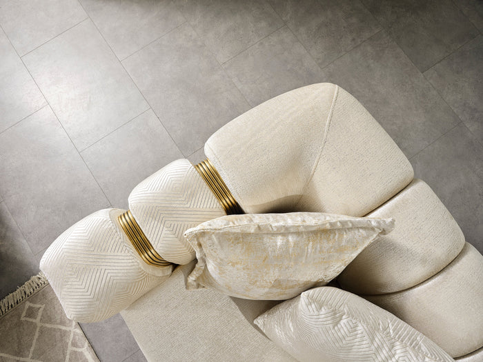 Santana Velvet Sofa, Smoke, Ivory, Silver or Coffee