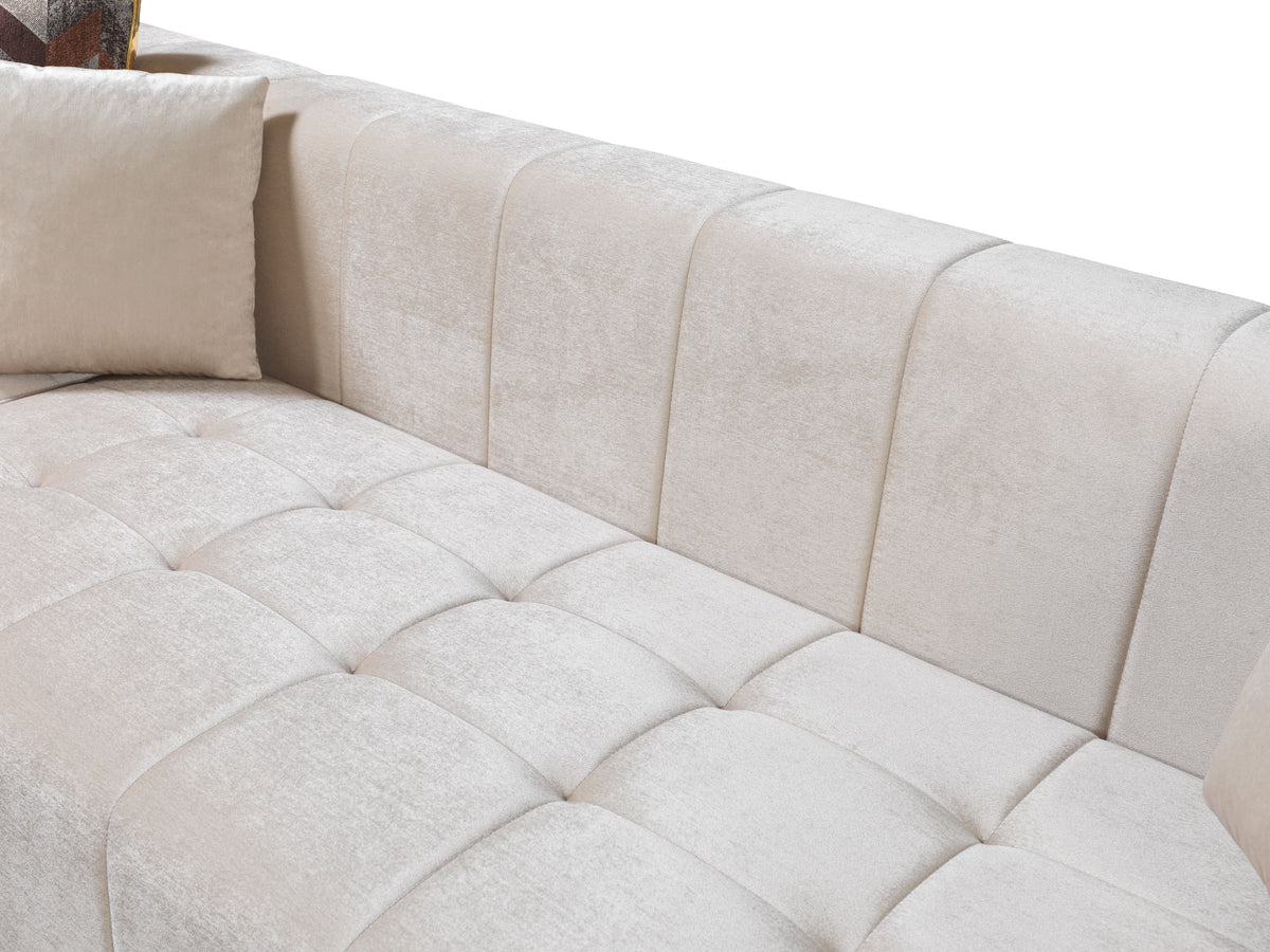 Elisha 140-Inch Velvet Double Chaise Sectional