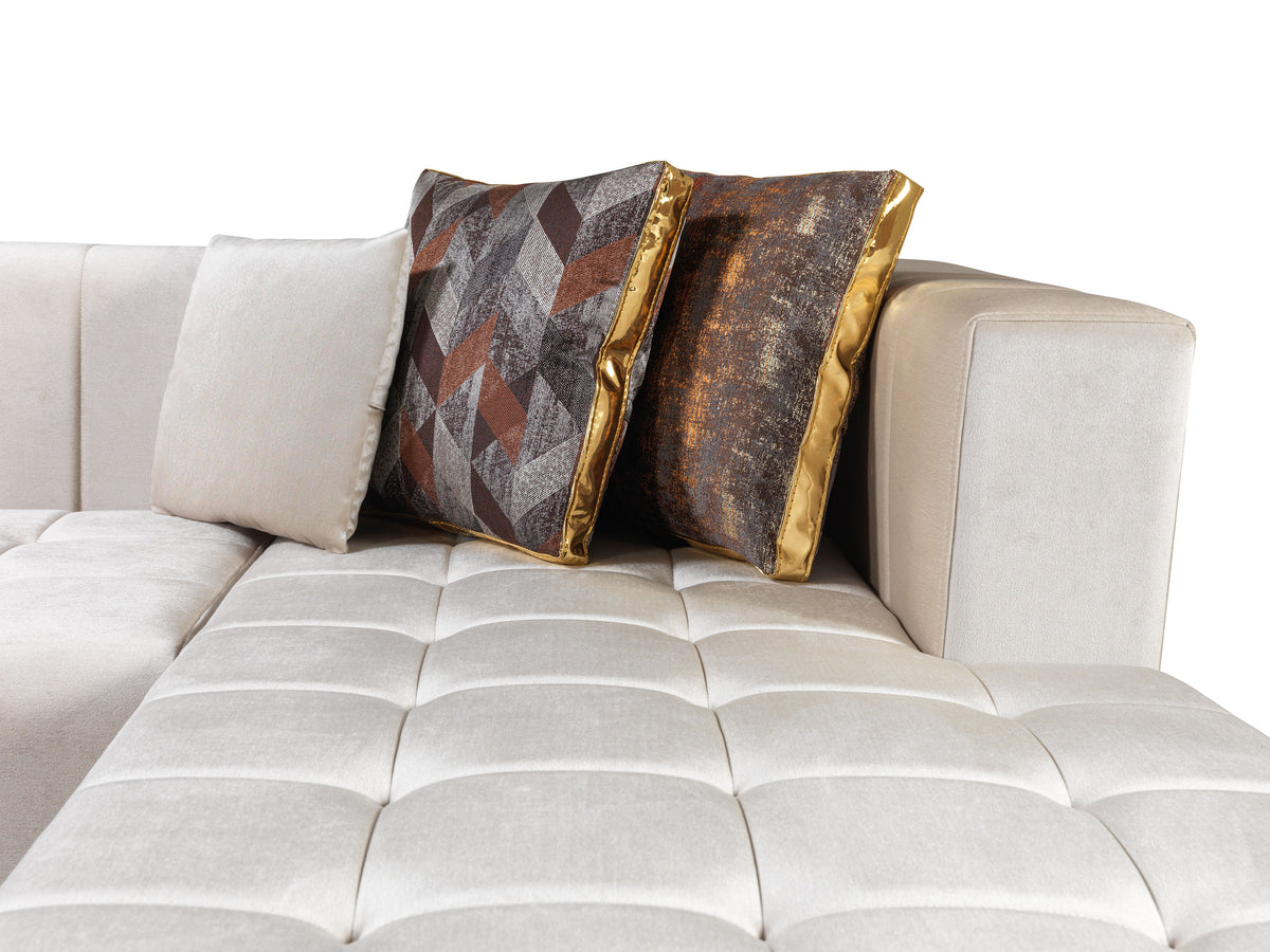 Elisha 140-Inch Velvet Double Chaise Sectional