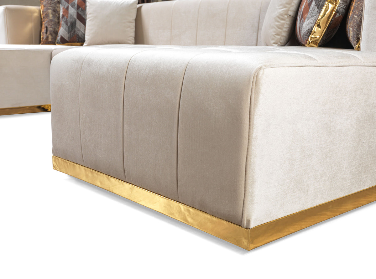Elisha 140-Inch Velvet Double Chaise Sectional