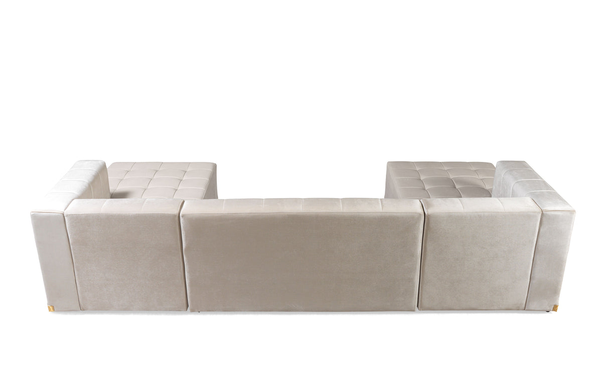 Elisha 140-Inch Velvet Double Chaise Sectional
