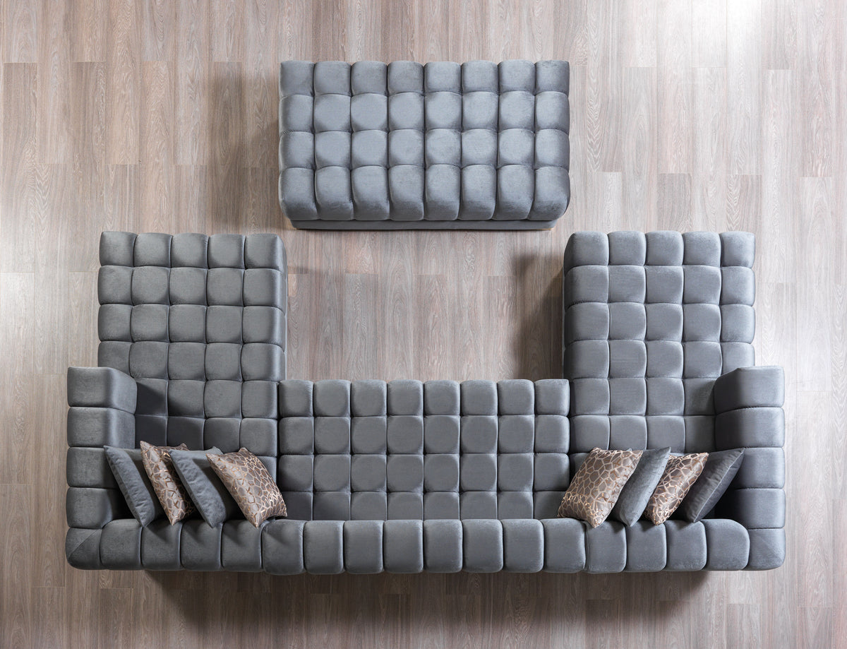 Ariana 138-Inch Velvet Double Chaise Sectional