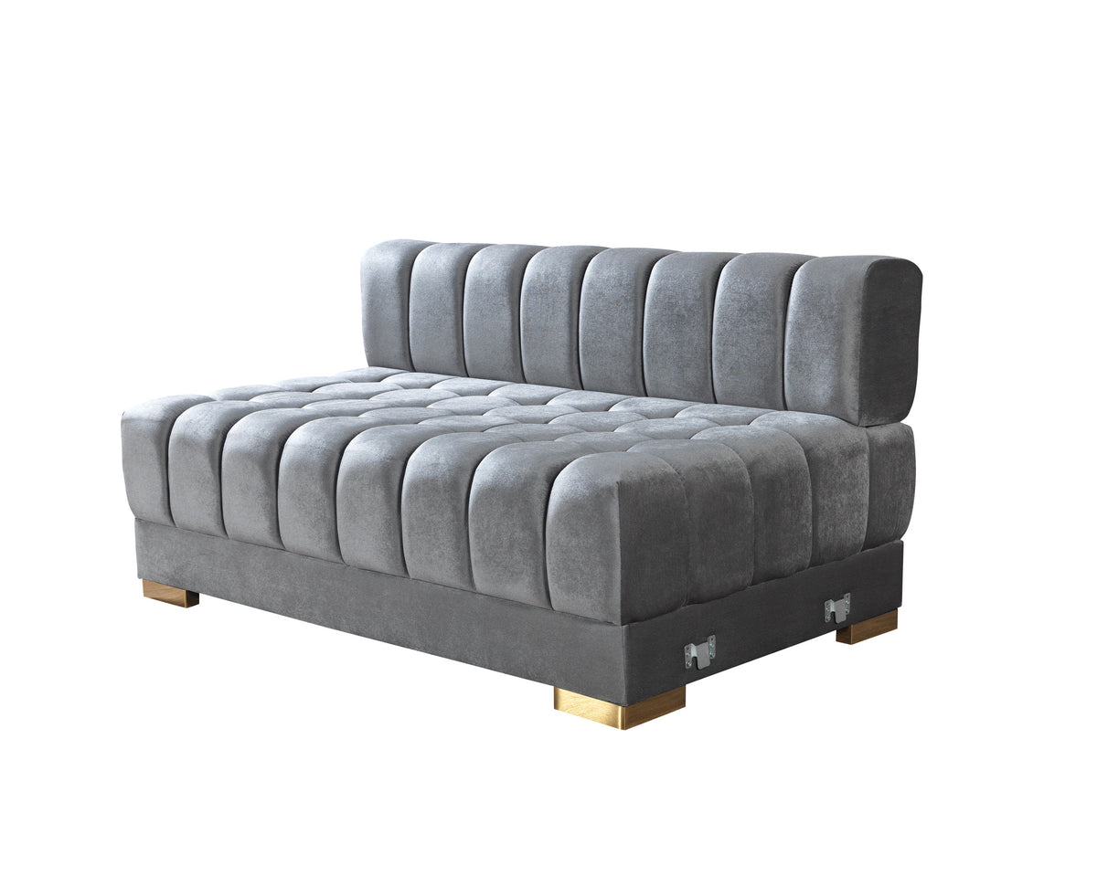 Ariana 138-Inch Velvet Double Chaise Sectional
