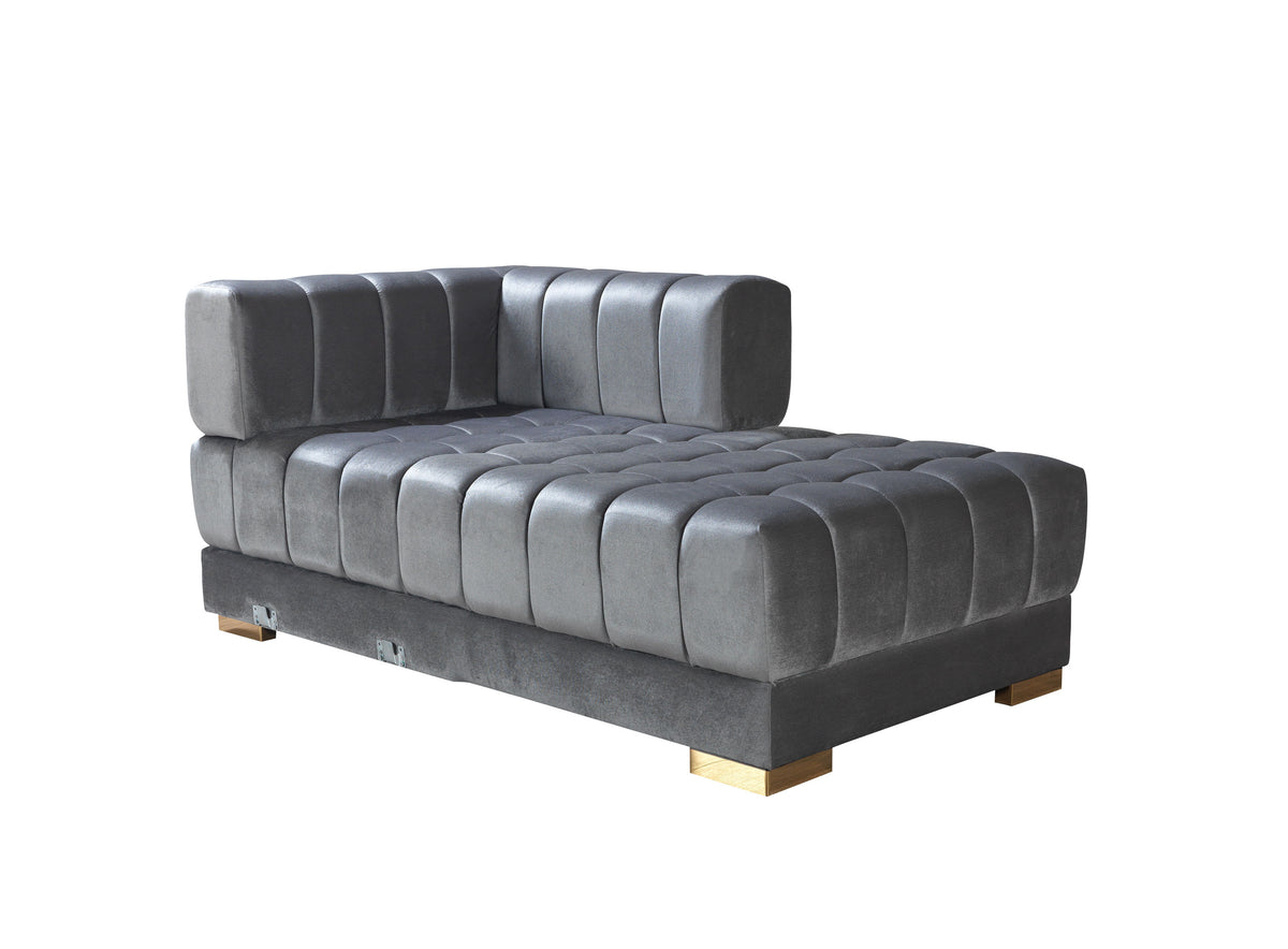 Ariana 138-Inch Velvet Double Chaise Sectional