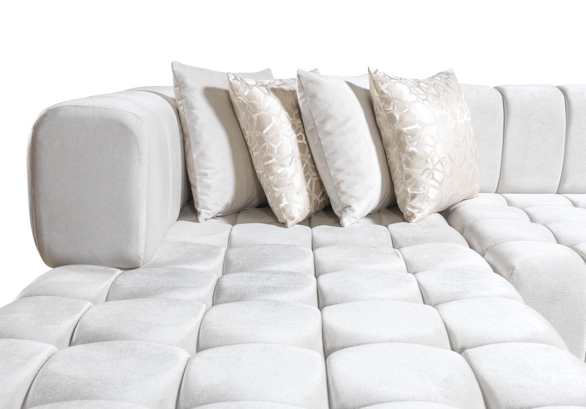 Ariana 138-Inch Velvet Double Chaise Sectional