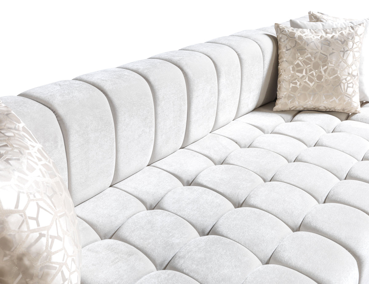 Ariana 138-Inch Velvet Double Chaise Sectional
