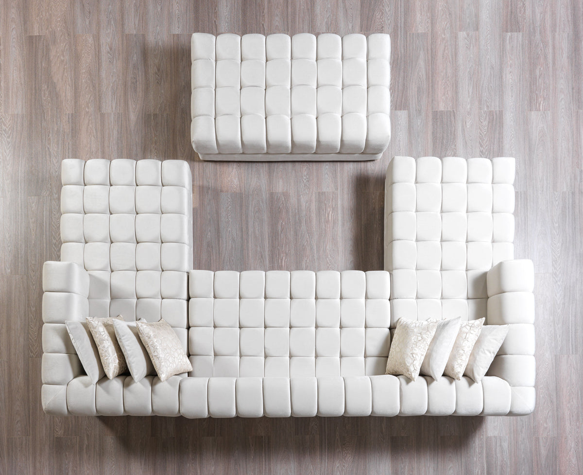 Ariana 138-Inch Velvet Double Chaise Sectional