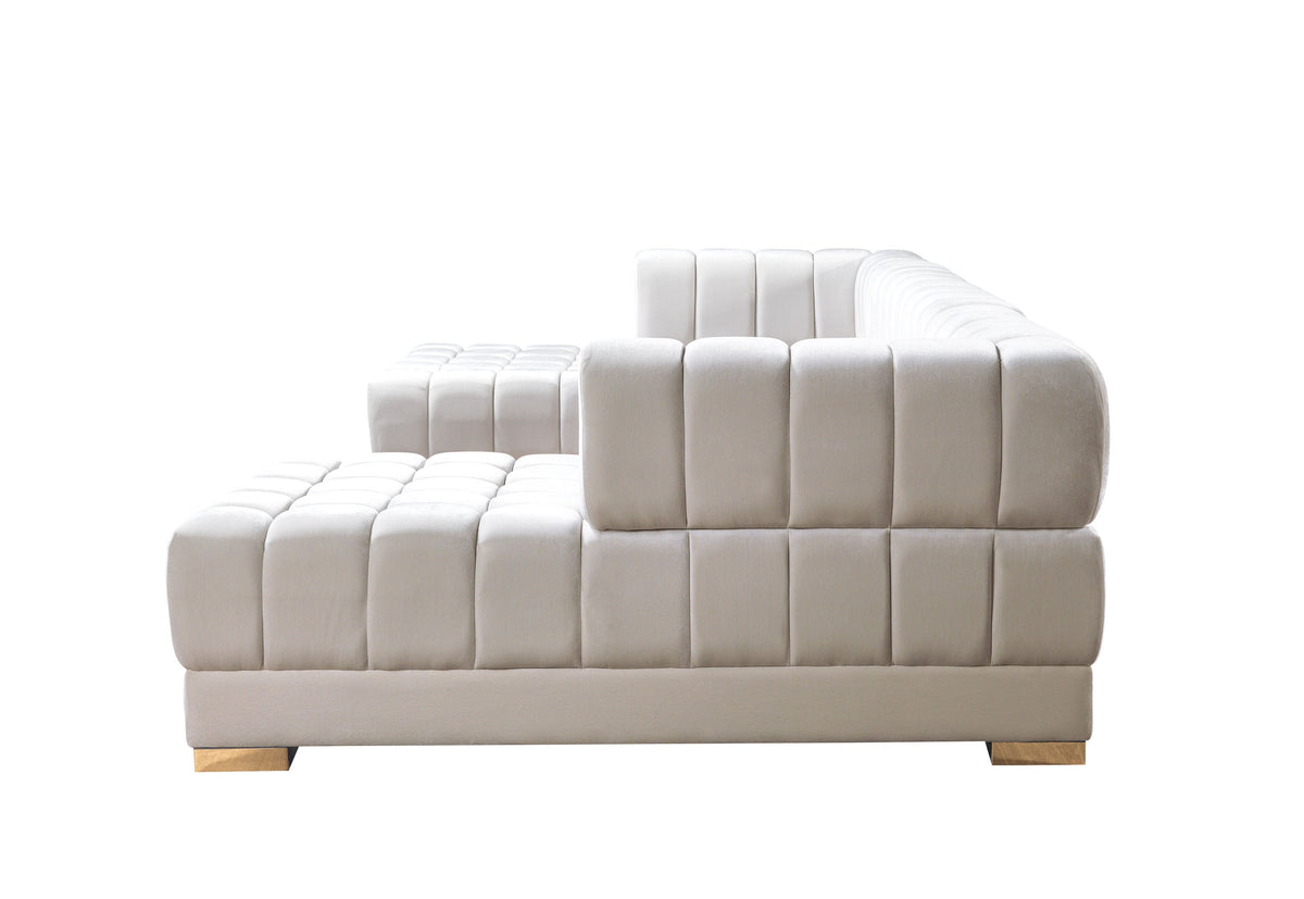 Ariana 138-Inch Velvet Double Chaise Sectional