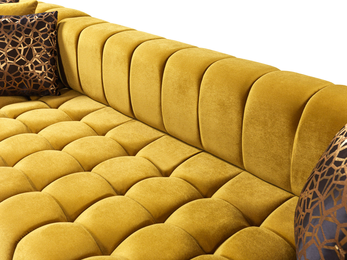 Ariana 138-Inch Velvet Double Chaise Sectional