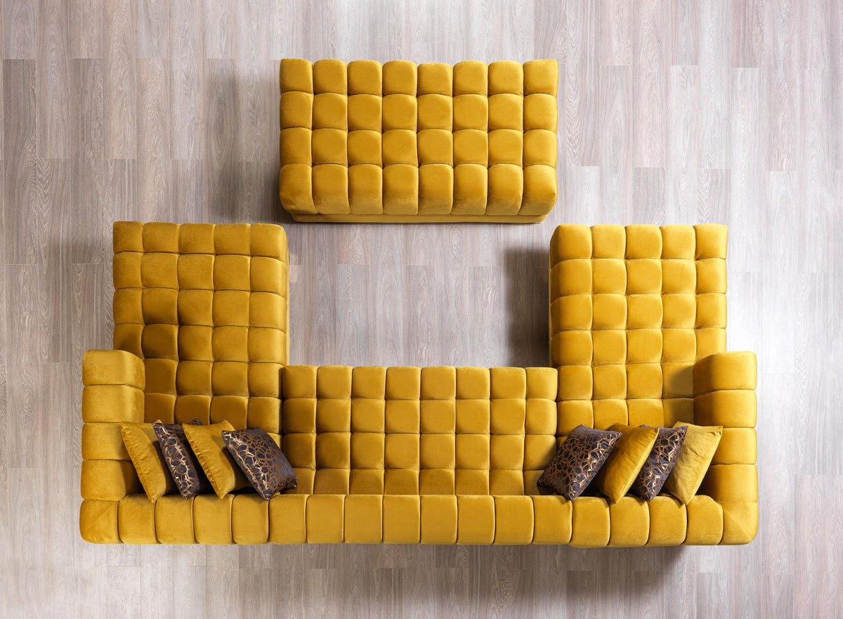Ariana 138-Inch Velvet Double Chaise Sectional