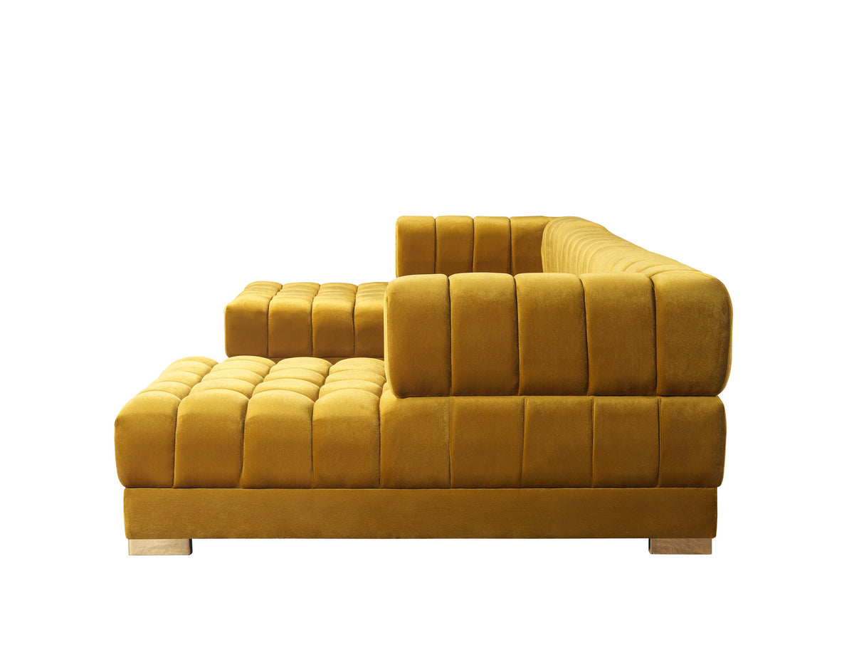 Ariana 138-Inch Velvet Double Chaise Sectional