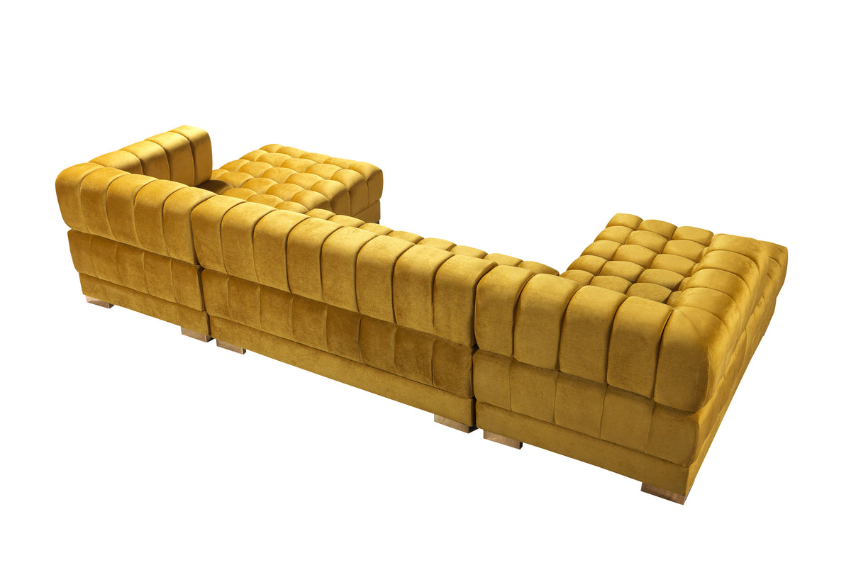 Ariana 138-Inch Velvet Double Chaise Sectional