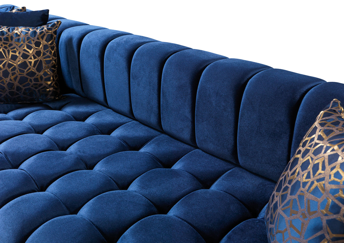 Ariana 138-Inch Velvet Double Chaise Sectional