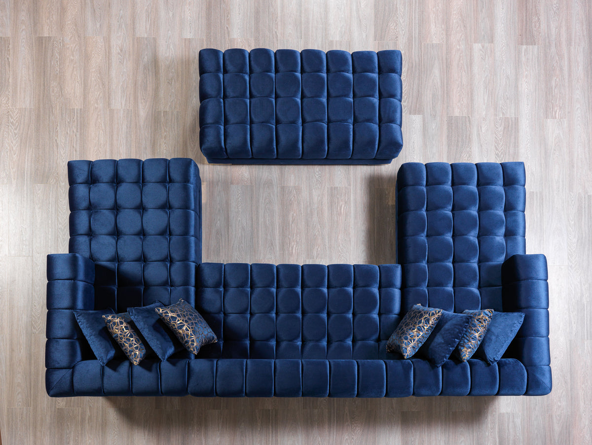 Ariana 138-Inch Velvet Double Chaise Sectional