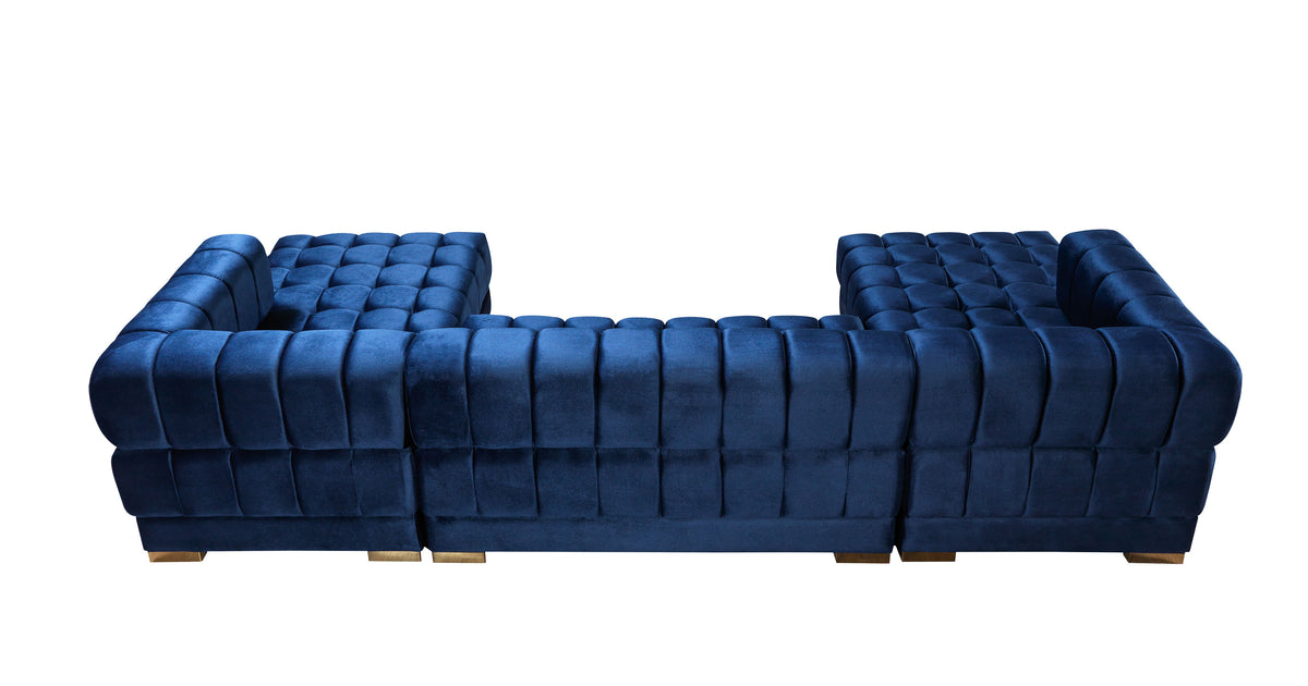 Ariana 138-Inch Velvet Double Chaise Sectional