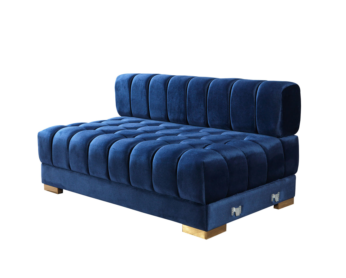 Ariana 138-Inch Velvet Double Chaise Sectional