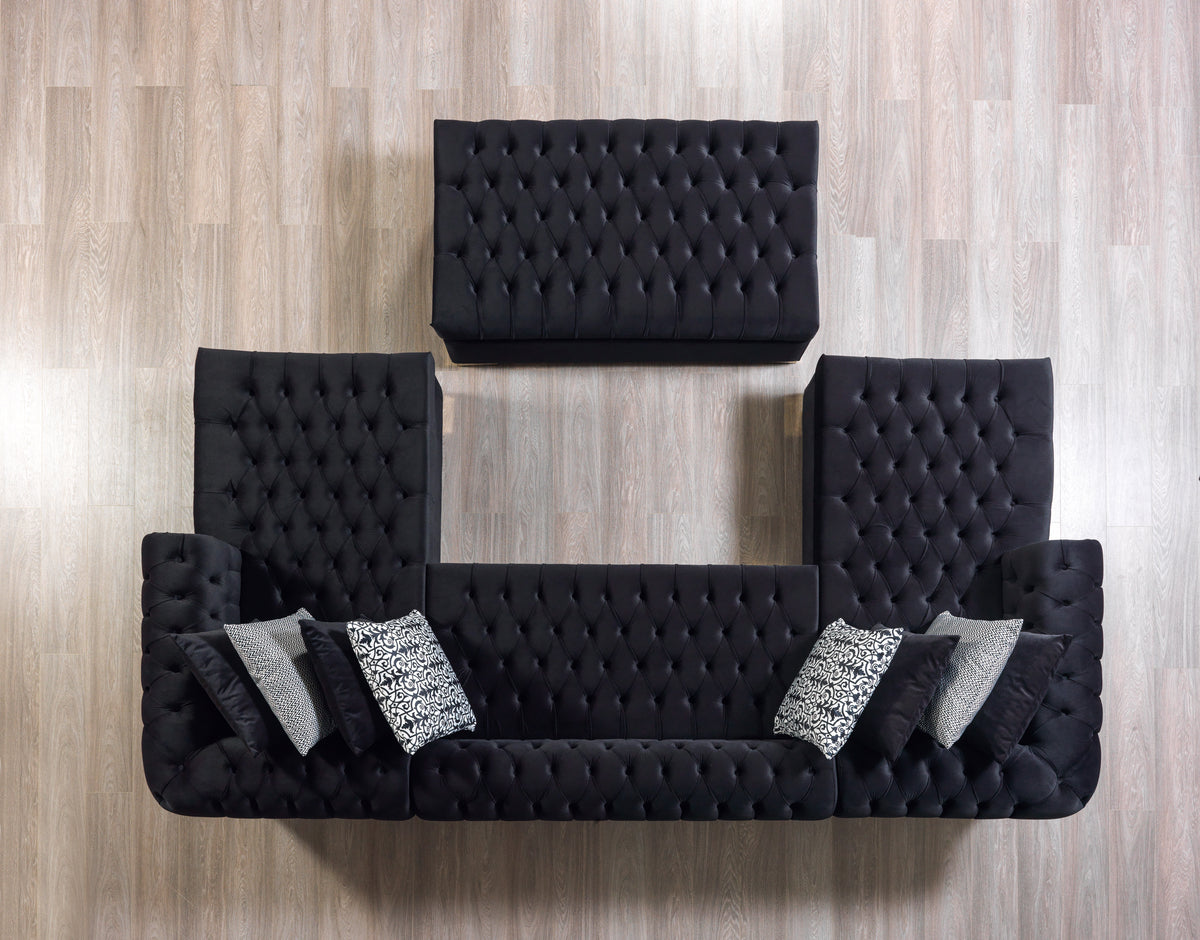 Lauren 136-Inch Velvet Double Chaise Sectional