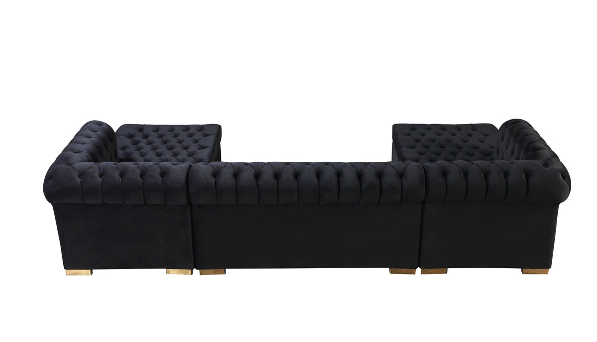 Lauren 136-Inch Velvet Double Chaise Sectional