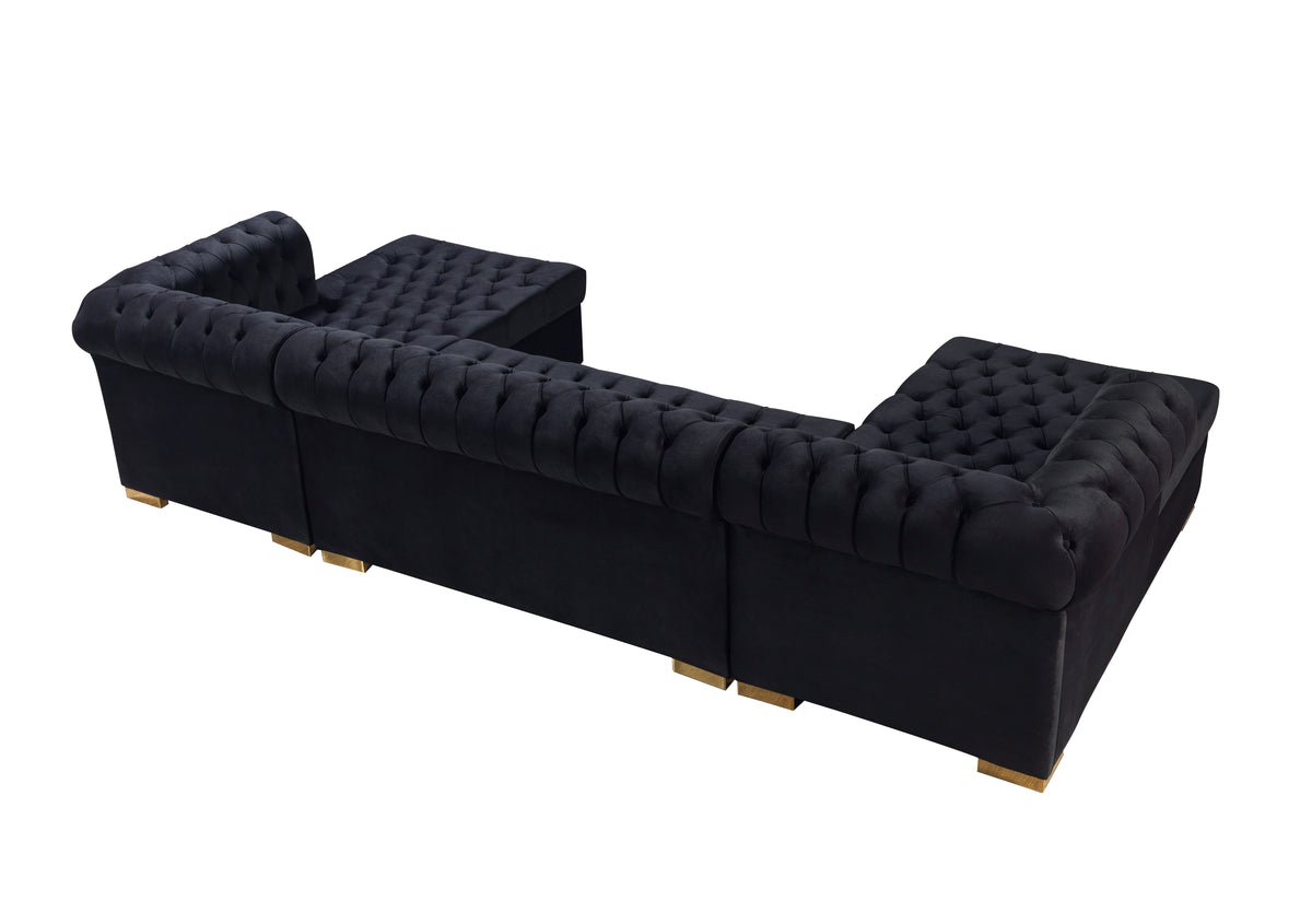 Lauren 136-Inch Velvet Double Chaise Sectional