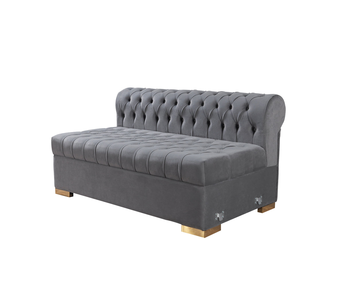 Lauren 136-Inch Velvet Double Chaise Sectional