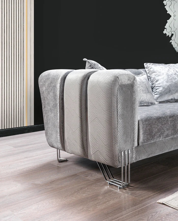 Santana Velvet Sofa and Loveseat Set, Five Colors
