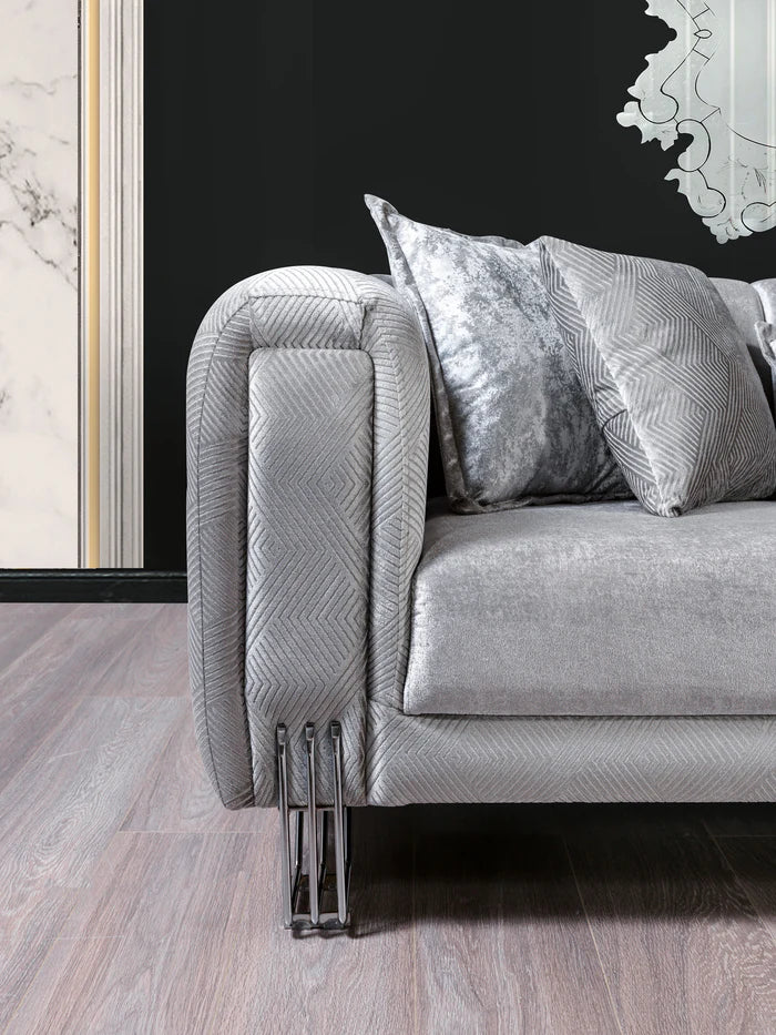 Santana Velvet Sofa and Loveseat Set, Five Colors