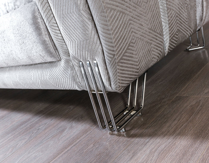 Santana Velvet Sofa, Smoke, Ivory, Silver or Coffee